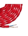Câble Textile Tressé 2x0,75mm C-62 Rouge 5m