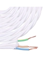 Câble Parallel Textile Torsadé 3x1mm Blanc 5m