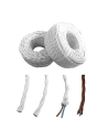 100 Câble Textile Torsadé 2x1,5mm Blanc Euro/Mts