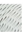 Câble Textile Tressé 2x0,75mm C-01 Aluminium Soie Blanc 25m