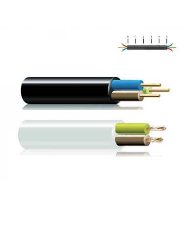 100 Câble Acrylique 3x2,5mm Blanche Euro/Mts