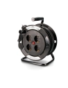 Enrouleur De Câble Professionnel 15m 3x1,5mm 4 Prises T/Tl Avec Protection Thérmique Edm