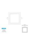 Mini Downlight Led Carré 6w 6400k Lumière Froide. Couleur Blanc 11,7x11,7cm Edm
