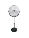 Ventilateur Sur Pied Industriel A Base Circulaire Chrome/Noir Puissance: 120w Pales : Ø50cm Hauteur Reglable 118-148cm Edm