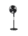 Ventilateur De Pied Noir Avec Base Circulaire Puissance: 45w Helices: Ø40cm Hauteur Reglable 110-130cm Edm