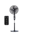 Ventilateur Sur Pied Noir Avec Télécommande Puissance: 60w Pales: Ø40cm Hauteur Réglable 110-130cm Edm