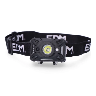 Tete De Lanterne. Frontale. Avec Capteur On/Off 1 Led Cob 5w 7 Types De Lumière 3xaaa (INCLUS) Edm