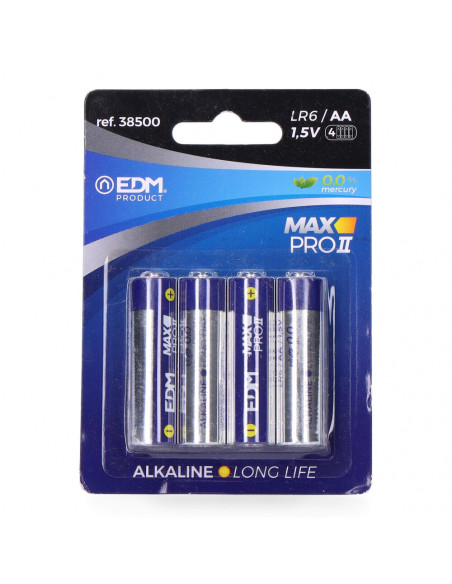 Pile Edm Alcaline Long Life Aa - Lr06 1,5v (EMBALLAGE 4 Unit) Ø14,5x50,5mm