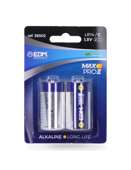 Piles Alcalines C EDM LR14 Énergie durable pour vos appareils du quotidien. - EDM