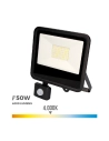 Projecteur Led 50w 4000lm 4000k Lumière Du Jour Avec Capteur De Présence 23,8x4,5x19,2cm Edm