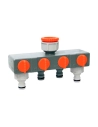 Adaptateur 4 Voies Pour Robinet De Jardin Avec Raccords Rapides 19mm 3/4'' Edm