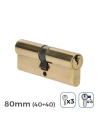 Cylindre De Porte 80mm (40+40MM) Largeur De Came R15 3 Clés Inclus Edm