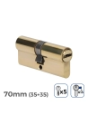 Cylindre De Porte 70mm (35+35MM) Largeur De Came R15 5 Clés De Sécurité Inclus Edm