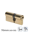 Cylindre De Porte À Nickel 70mm (40+30MM) Court Cam R13 Avec 5 Clés De Sécurité Inclus Edm