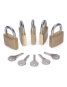 Pack De 5 Cadenas Laiton, Arche Normal, 5 Clés Identiques - 40 X 23 Mms - Edm