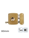 Serrure Droite 80mm 3 Clés Inclus
