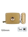 Serrure Droite 120mm 3 Clés Inclus
