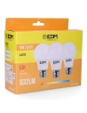 5 Kit 3 Ampoules Led Standard E27 10w 810lm 3200k Lumière Chaude Ø6x10,8cm Edm