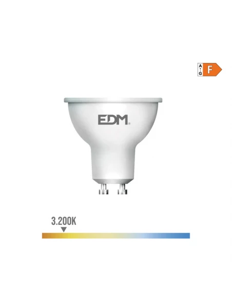 Ampoule Dichroïque Led Gu10 7w 550lm 3200k Lumière Chaude 120° Ø5x5,5cm Edm