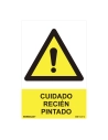 Panneau De Danger ''ATTENTION Peinture Fraiche'' (ESPAGNOL - 0.7mm) 30x40cm