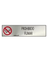 Panneau Informatif ''PROHIBIDO Fumar'' (INOX Adhesif 0.8mm) 5x20cm
