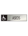 Panneau Informatif ''ASEOS'' Mobilité Réduite (INOX Adhesif 0.8mm) 5x20cm
