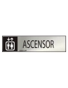 Panneau Informatif ''ASCENSOR'' (INOX Adhesif 0.8mm) 5x20cm