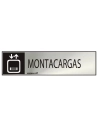 Panneau Informatif ''MONTACARGAS'' (INOX Adhesif 0.8mm) 5x20cm