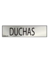 Panneau Informatif ''DUCHAS'' (INOX Adhesif 0.8mm) 5x20cm