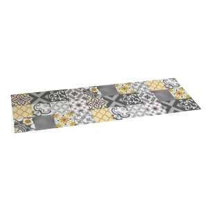 Tapis Vinyle Patch Chrome Gris-Ambre 60x200cm