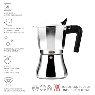 Cafetiere Cupy 6 Tasses De Cafe Aluminium 3004 Fagor.