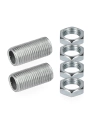 Tige Filetée 20 Mm Avec Écrou Sous Emballage (2 Tiges Et 4 Écrous)