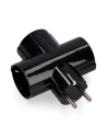 Triple Fiche Mâle Blister Noire En Bakélite Avec Terre 16a 250v Edm