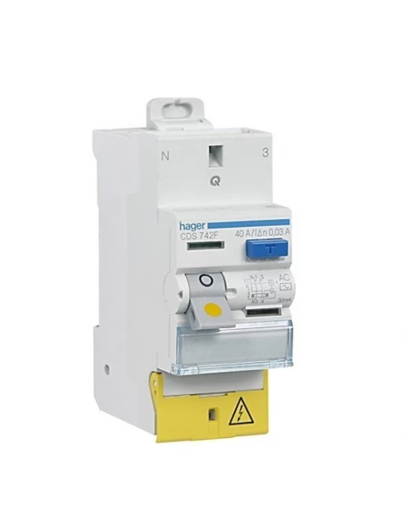 Interrupteur-differentiel sans vis ac 40a 30 ma CDS742F - hager