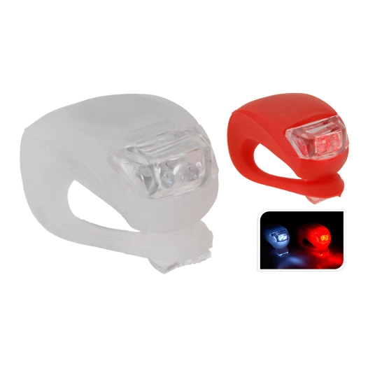 Jeu De 2 Lampes De Poche Signalisation Velo. Devant Et Derrière. 1x4lr1130 (PILES Incluses) Dunlop