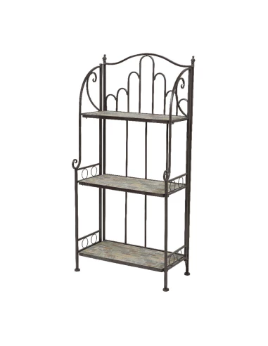 Étagère Métal/Mosaïque Couleur : Marron 58x32x125cm Modèle Stuttgard Pour Extérieur