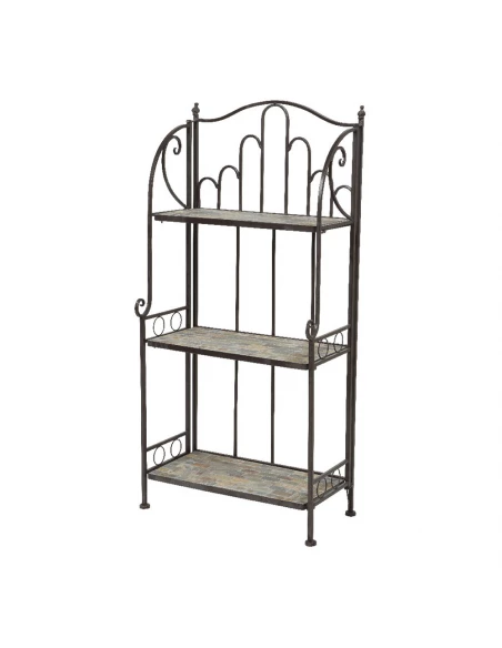 Étagère Métal/Mosaïque Couleur : Marron 58x32x125cm Modèle Stuttgard Pour Extérieur