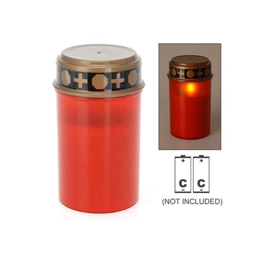 Bougie de veillée Avec Lumière Led. 2xlr14 (PILES Non Incluses) Lumière Blanche Chaude