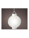 Lampe Solaire Blanche Diam.20cmx23cm. Batterie Inclus. 1 Lumen