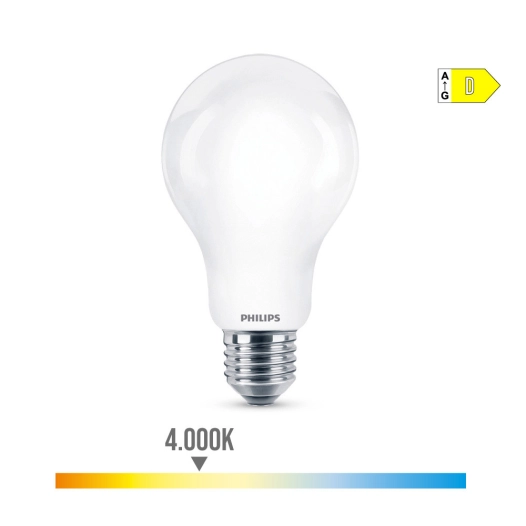 Ampoule Led Standard E27 13w 2000lm 4000k Lumière Neutre Ø7x12,1cm. Philips