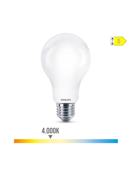 Ampoule Led Standard E27 13w 2000lm 4000k Lumière Neutre Ø7x12,1cm. Philips