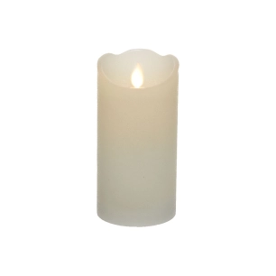 Bougie Intérieur Led Ø7,5x15cm Couleur Blanche. Finition Rustique Blanc Chaud Clair