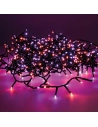 Guirlande Led Compacte Clignotante Exterieur Violet Et Orange 750l Cable Noir 21m