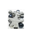 Boite De 33 Accessoires Pour Arbre De Noel Bleu, Blanc Et Argente.