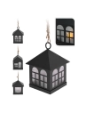 Petite Lanterne Maison Led 6x8cm Noire 1xcr2032