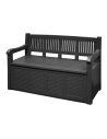 Banc De Jardin Avec Tiroir De Rangement 280l Couleur: Gris Foncé 130x60x85cm Modèle: Salzburg