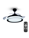 Ventilateur De Plafond À Led Modèle Atlas Noir Puissance: 28+35w Palmes: Ø106cm Avec Télécommande Philips