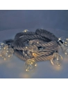Guirlande A Batterie Fixe 10 Ampoules Avec 3 Leds Chaque Ampoule. Corde De Jute Légère Blanc Chaud 3,15m