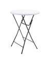 Table De Jardin Ronde. Pliable En Polyéthylène. Couleur: Blanche Ø80x110cm Progarden