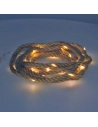 Guirlande A Piles Fixe 30 Microleds Corde De Jute Lumière Blanche Chaude 3,03m
